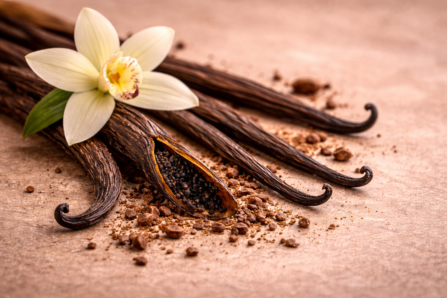 Vanilla beans macro